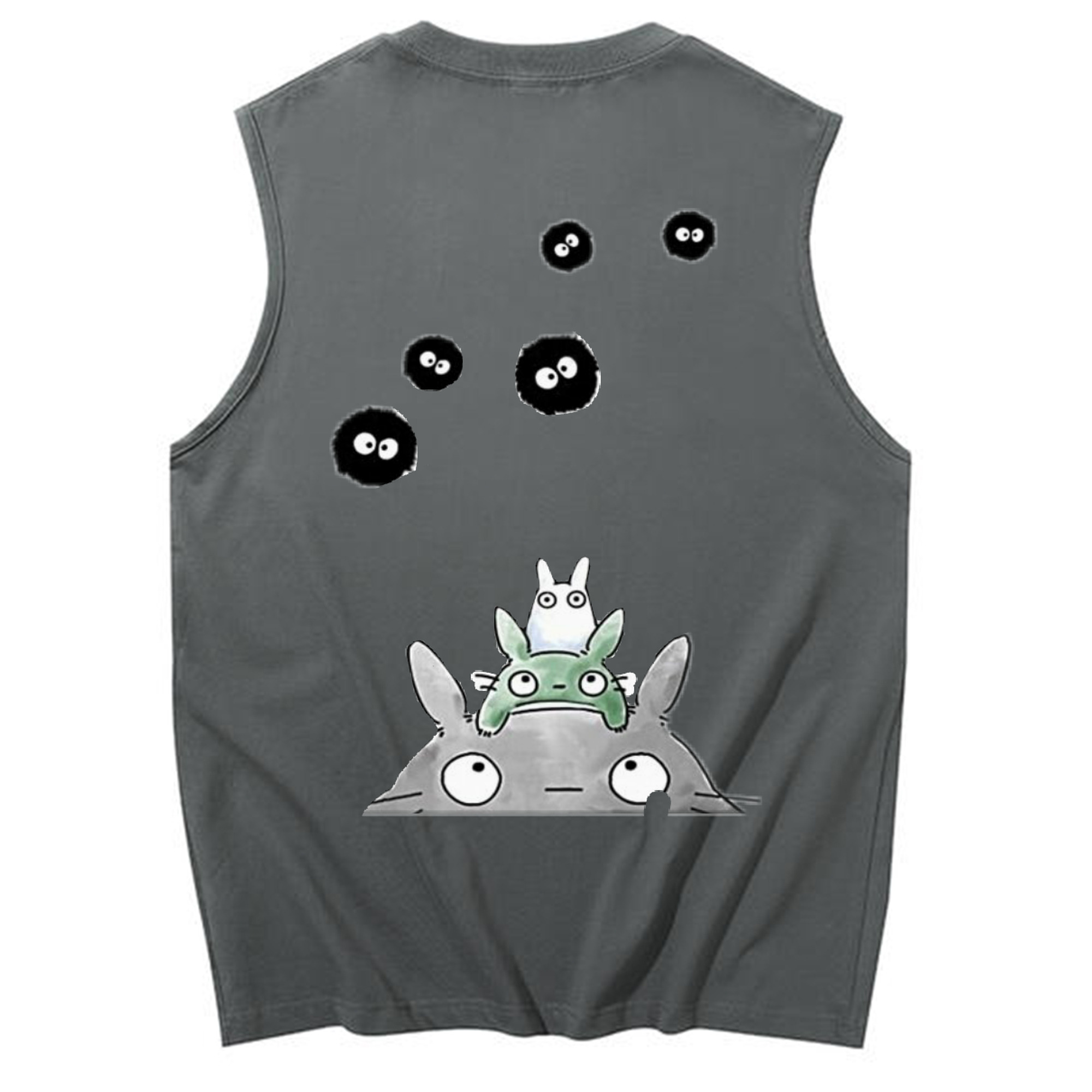 （画像用） となりのトトロ 草壁メイ 草壁サツキ My Neighbor Totoro Satsuki Kusakabe Mei Kusakabe コットン100％タンクトップ（背面プリント）